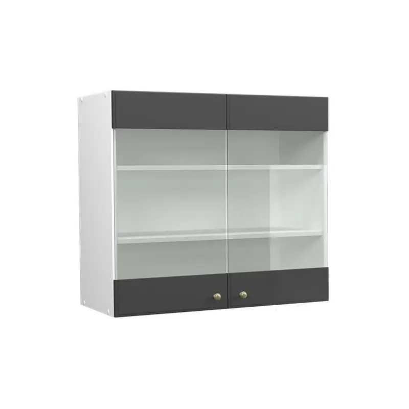 K&uuml;chenglasschrank Fame-Line Anthrazit-Gold 80 cm