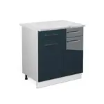 XXXLutz Lauterach - Ihr M&ouml;belhaus bei Bregenz K&uuml;chenunterschrank Fame-Line Dunkelblau Hochglanz 80 cm , AP Marmor