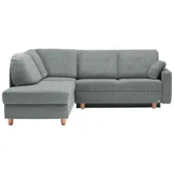 Ecksofa in Mikrovelours Graugr&uuml;n 208/227 cm