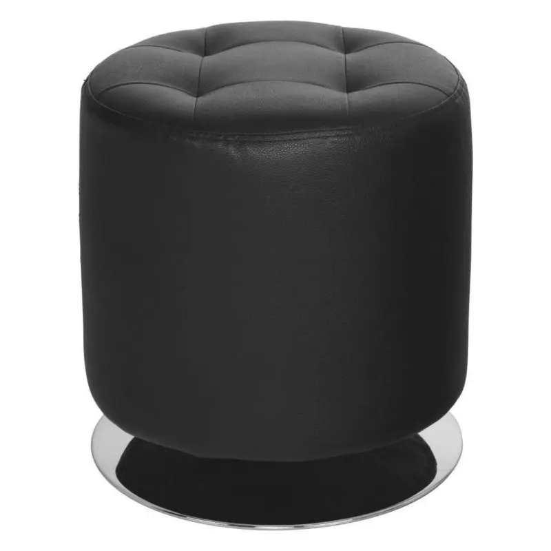 Hocker in Metall, Textil Schwarz, Chromfarben