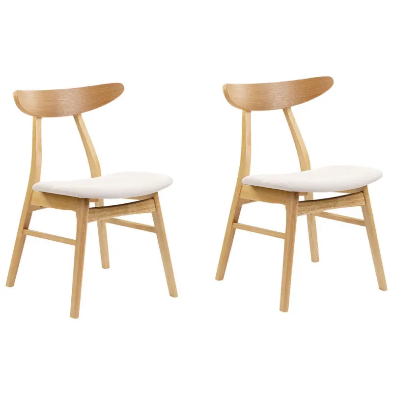 Stuhl 2er-Set Gummibaumholz Hellbraun/Hellbeige Lynn