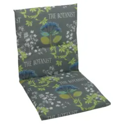 Sesselauflage in Blau, Grau, Gr&uuml;n Floral