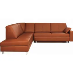Ecksofa in Echtleder Honig 217/268 cm