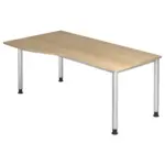 XXXLutz Lauterach - Ihr M&ouml;belhaus bei Bregenz Schreibtisch 180/80-100/68-76 cm Silberfarben, Eichefarben