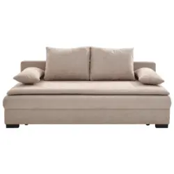 Schlafsofa in Webstoff Beige