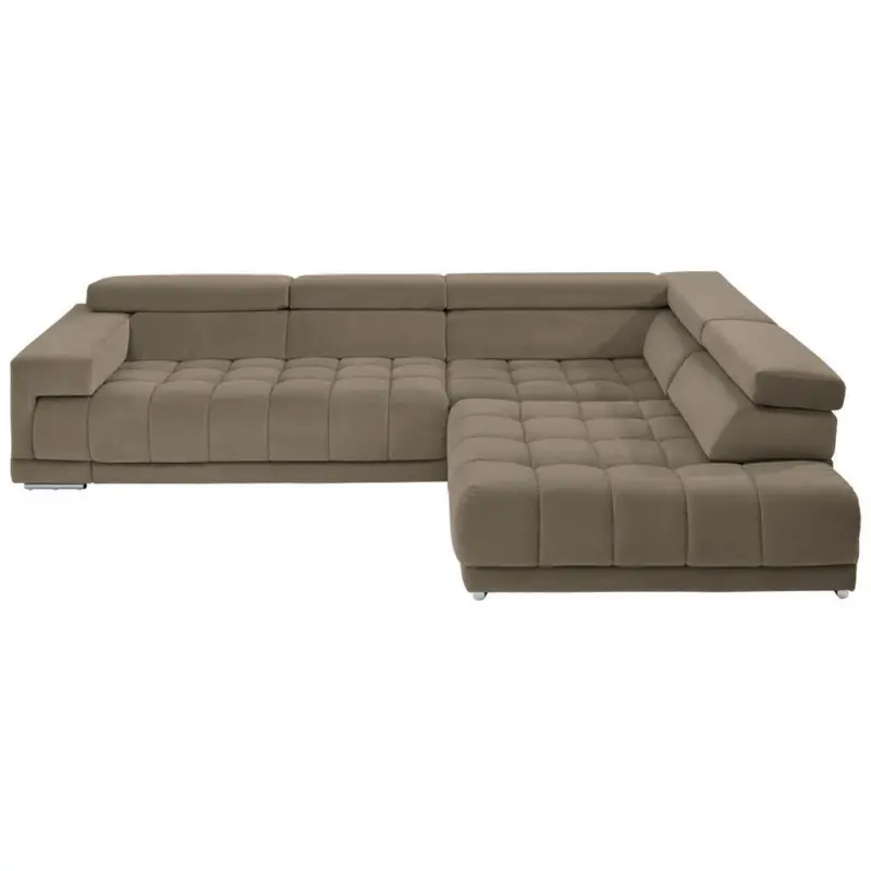 Ecksofa in Mikrofaser Grau, Greige 326/222 cm