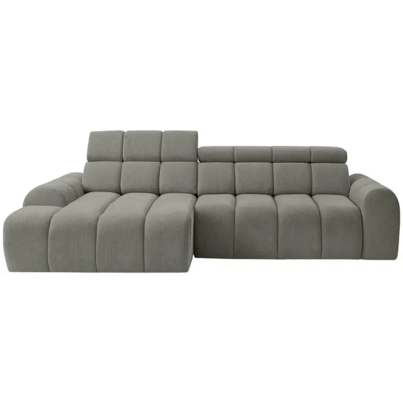Ecksofa in Chenille Grau 152/290 cm