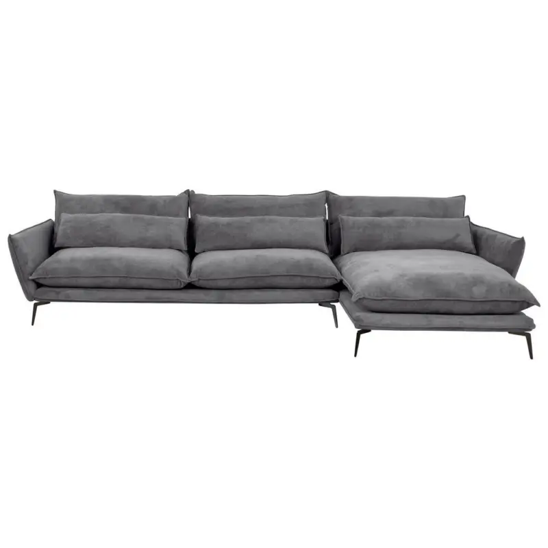 Ecksofa in Webstoff Anthrazit 338/165 cm