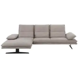 Ecksofa in Mikrofaser Grau 164/291 cm