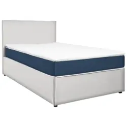 Boxbett 120/200 cm in Blau, Wei&szlig;