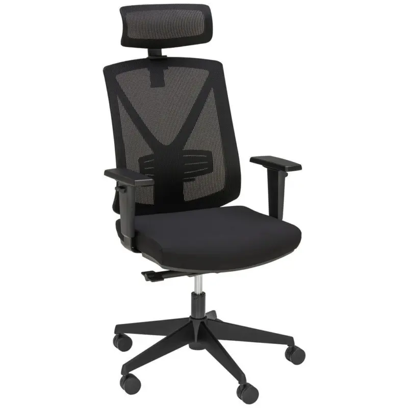 Drehstuhl in Webstoff Schwarz