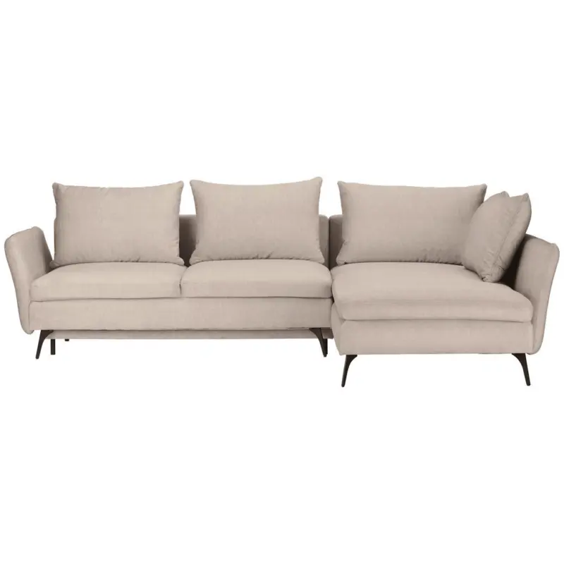 Ecksofa in Webstoff Beige 282/182 cm