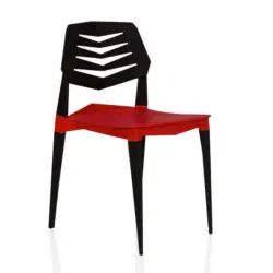 Gartenstuhl Kunststoff Rot, Schwarz