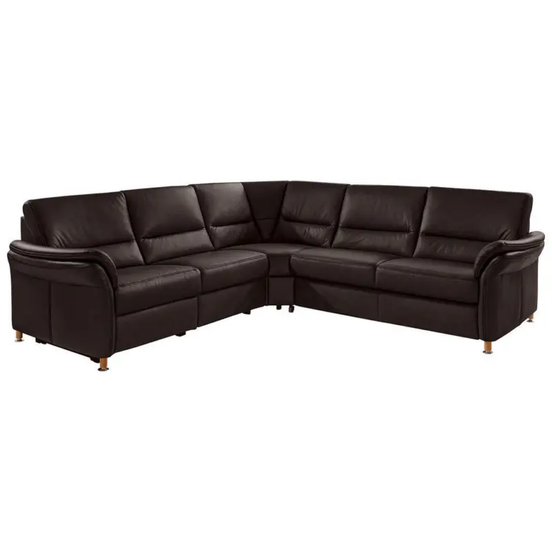 Ecksofa in Echtleder Dunkelbraun 262/262 cm