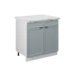 XXXLutz Lauterach - Ihr M&ouml;belhaus bei Bregenz K&uuml;chenunterschrank Fame-Line Hellblau-grau 80 cm , AP Marmor