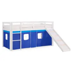 Hochbett mit Rutsche 90/200 cm blau