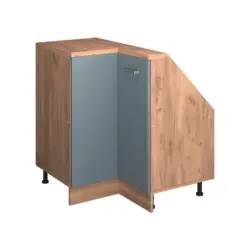 Eck-K&uuml;chenschrank F&Uuml;R Dachschr&auml;gen R-Line Blau-Grau 75.6 cm mit 1 T&uuml;r