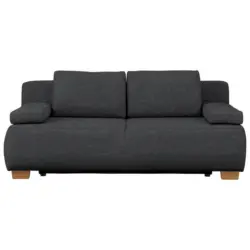 Boxspringsofa in Webstoff Dunkelgrau Skandinavisch