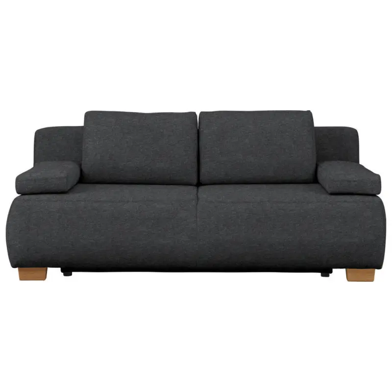 Boxspringsofa in Webstoff Dunkelgrau Skandinavisch