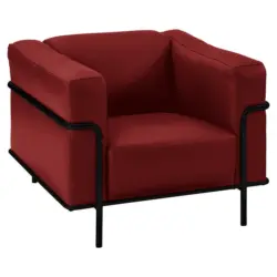 Sessel in Echtleder Rot