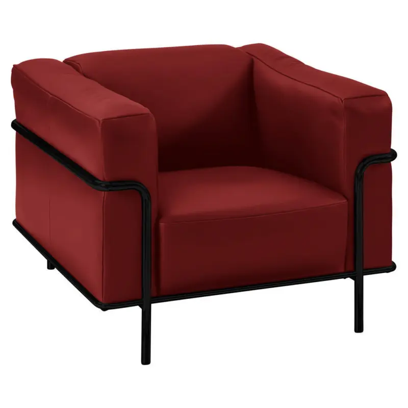 Sessel in Echtleder Rot