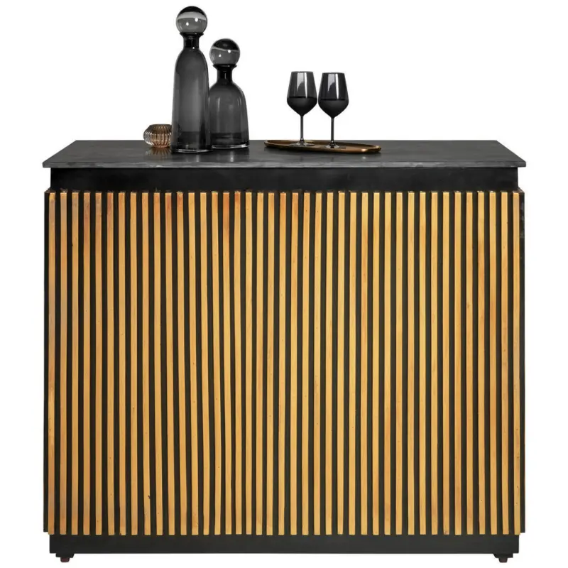 Barschrank in Schwarz, Goldfarben