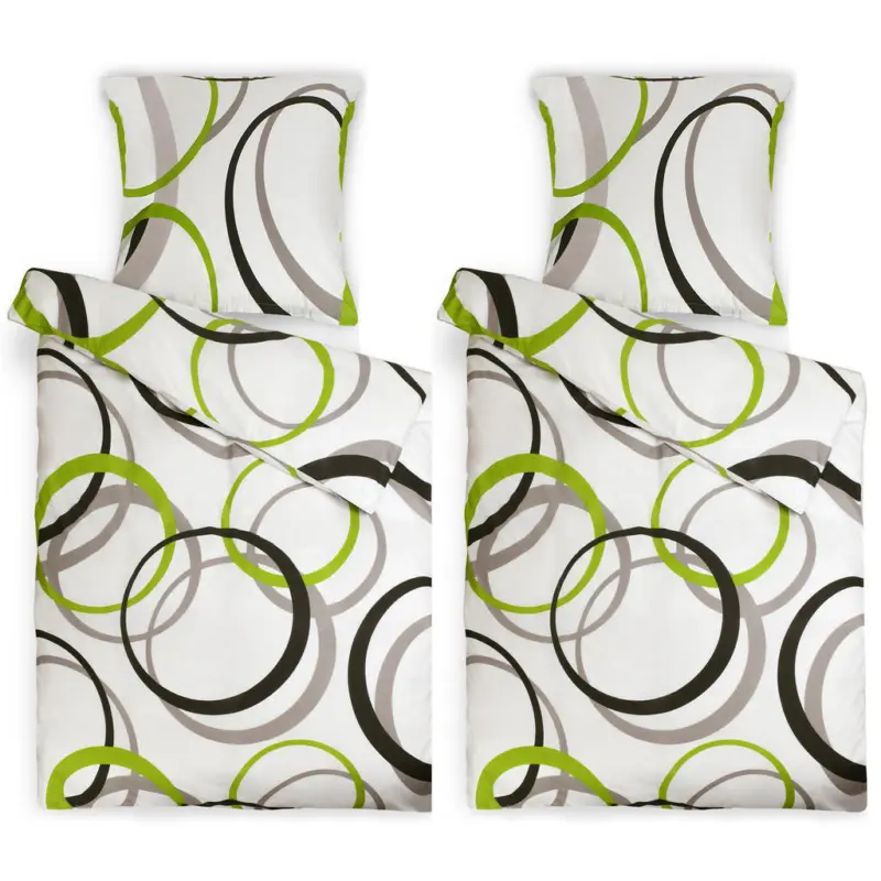 Bettw&auml;sche Nina 135x200cm + Kissenbezug 80x80cm Ornamente Renforc&eacute; 2er Set