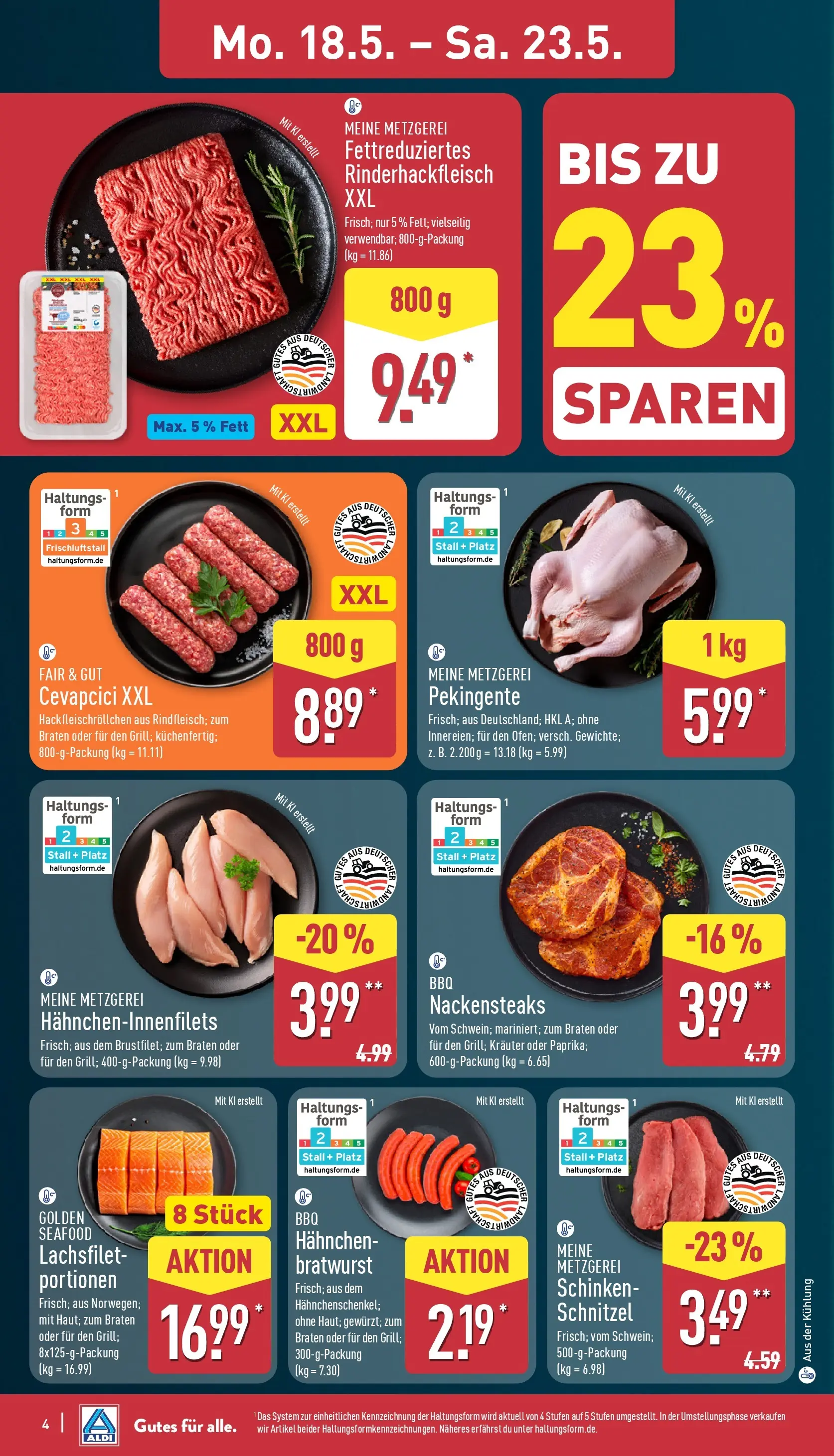 Aldi - ALDI Nord: Wochenangebote (ab 17.05.2026) » Angebote Online | Seite: 4 | Produkte: Hahnchen, Bratwurst, Cevapcici, Schnitzel