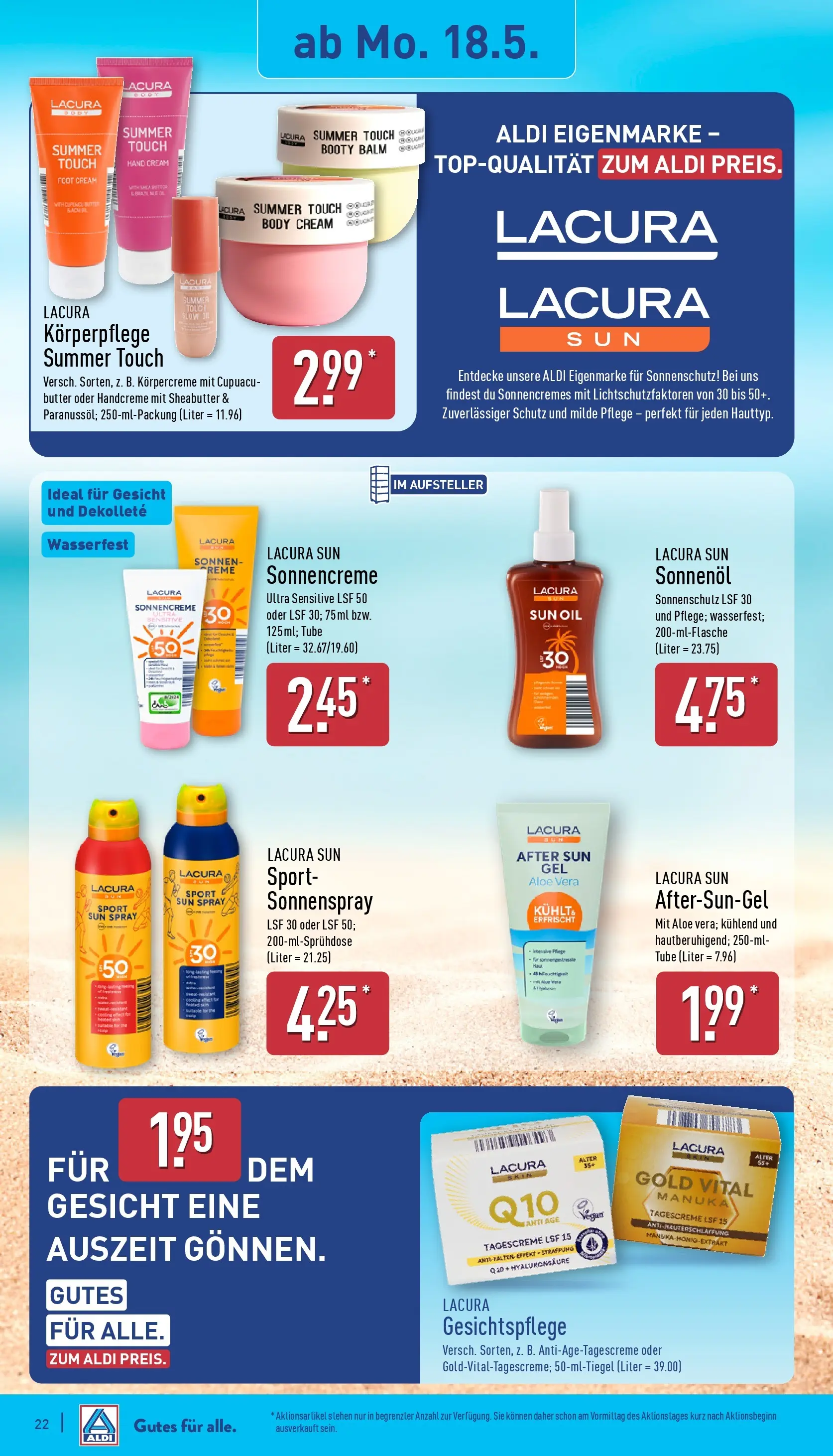 Aldi - ALDI Nord: Wochenangebote (ab 17.05.2026) » Angebote Online | Seite: 23 | Produkte: Butter, Körpercreme, After Sun, Tagescreme