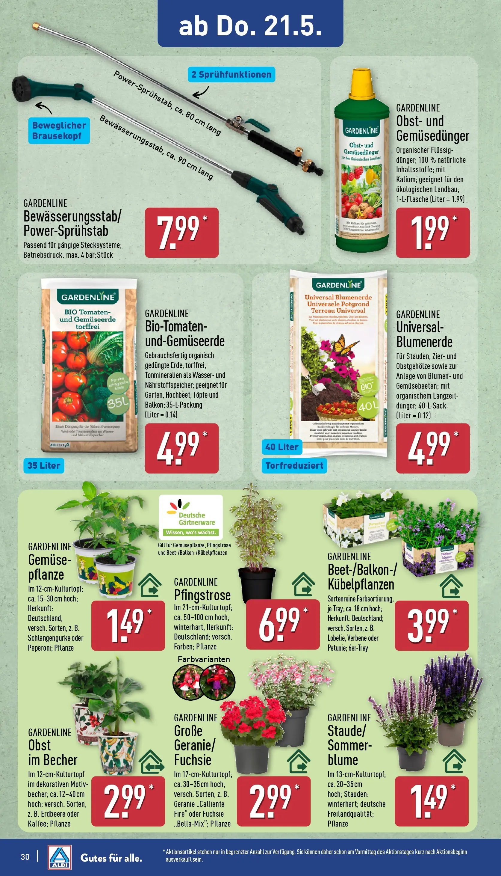 Aldi - ALDI Nord: Wochenangebote (ab 17.05.2026) » Angebote Online | Seite: 31 | Produkte: Blumen, Tomaten, Blumenerde, Gemüse