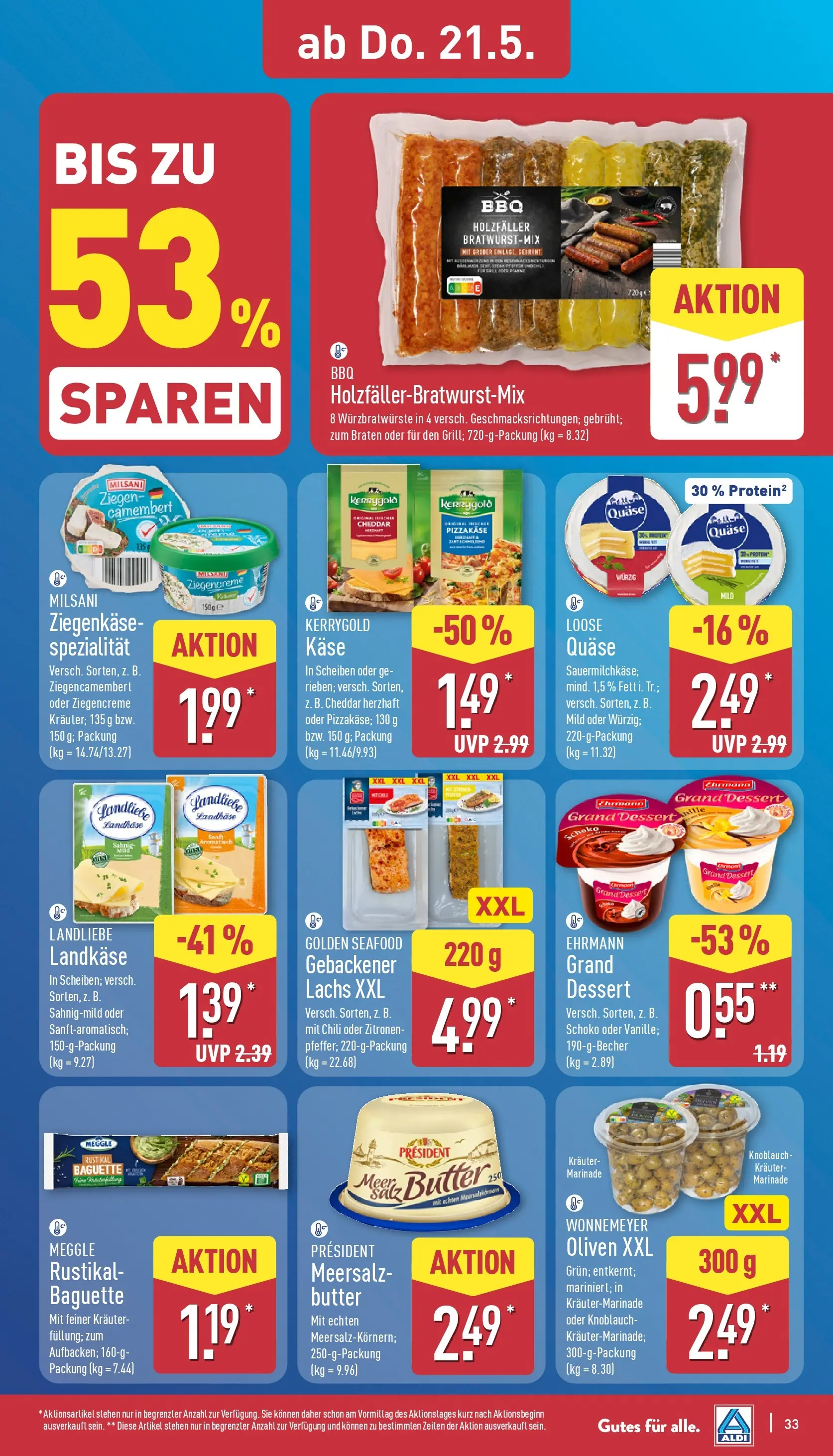 Aldi - ALDI Nord: Wochenangebote (ab 17.05.2026) » Angebote Online | Seite: 34 | Produkte: Ziegenkäse, Lachs, Knoblauch, Zitronen