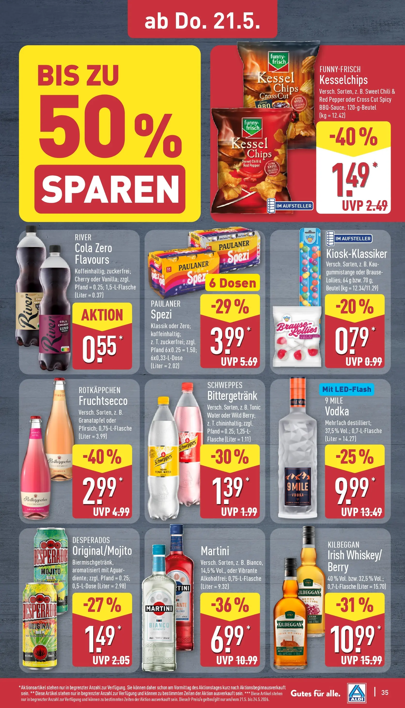Aldi - ALDI Nord: Wochenangebote (ab 17.05.2026) » Angebote Online | Seite: 36 | Produkte: Chili, Vodka, Chips, Paulaner