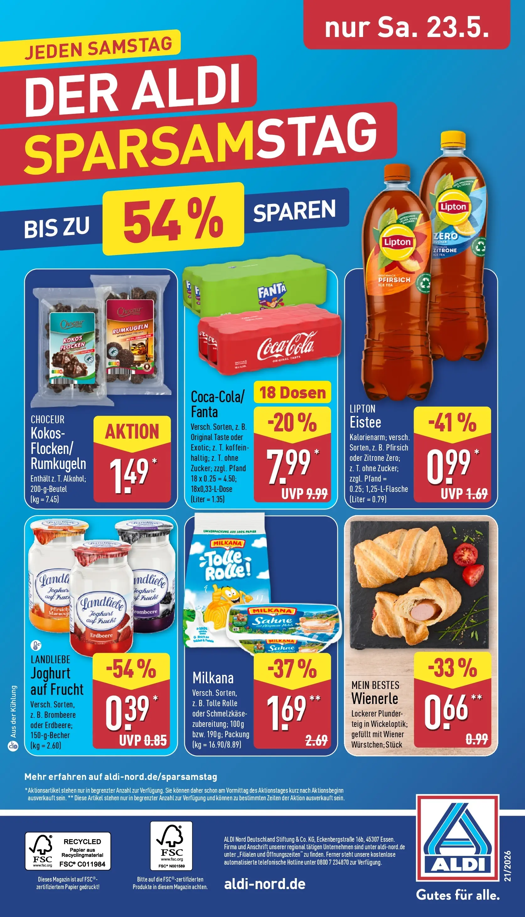 Aldi - ALDI Nord: Wochenangebote (ab 17.05.2026) » Angebote Online | Seite: 37 | Produkte: Milkana, Rumkugeln, Landliebe joghurt, Flocken