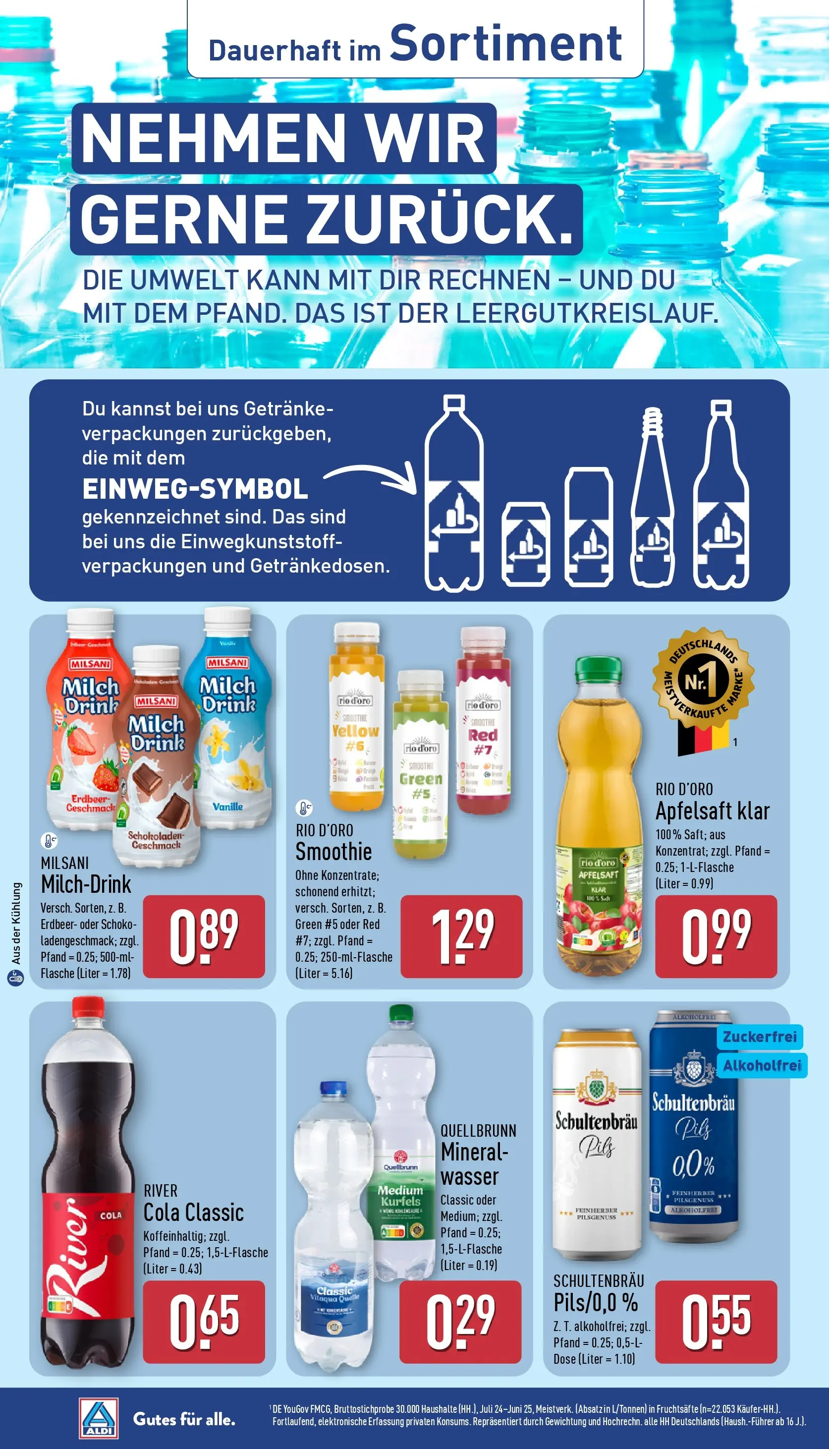 Aldi - ALDI Nord: Wochenangebote (ab 17.05.2026) » Angebote Online | Seite: 38 | Produkte: Cola, Milch, Apfelsaft, Wasser