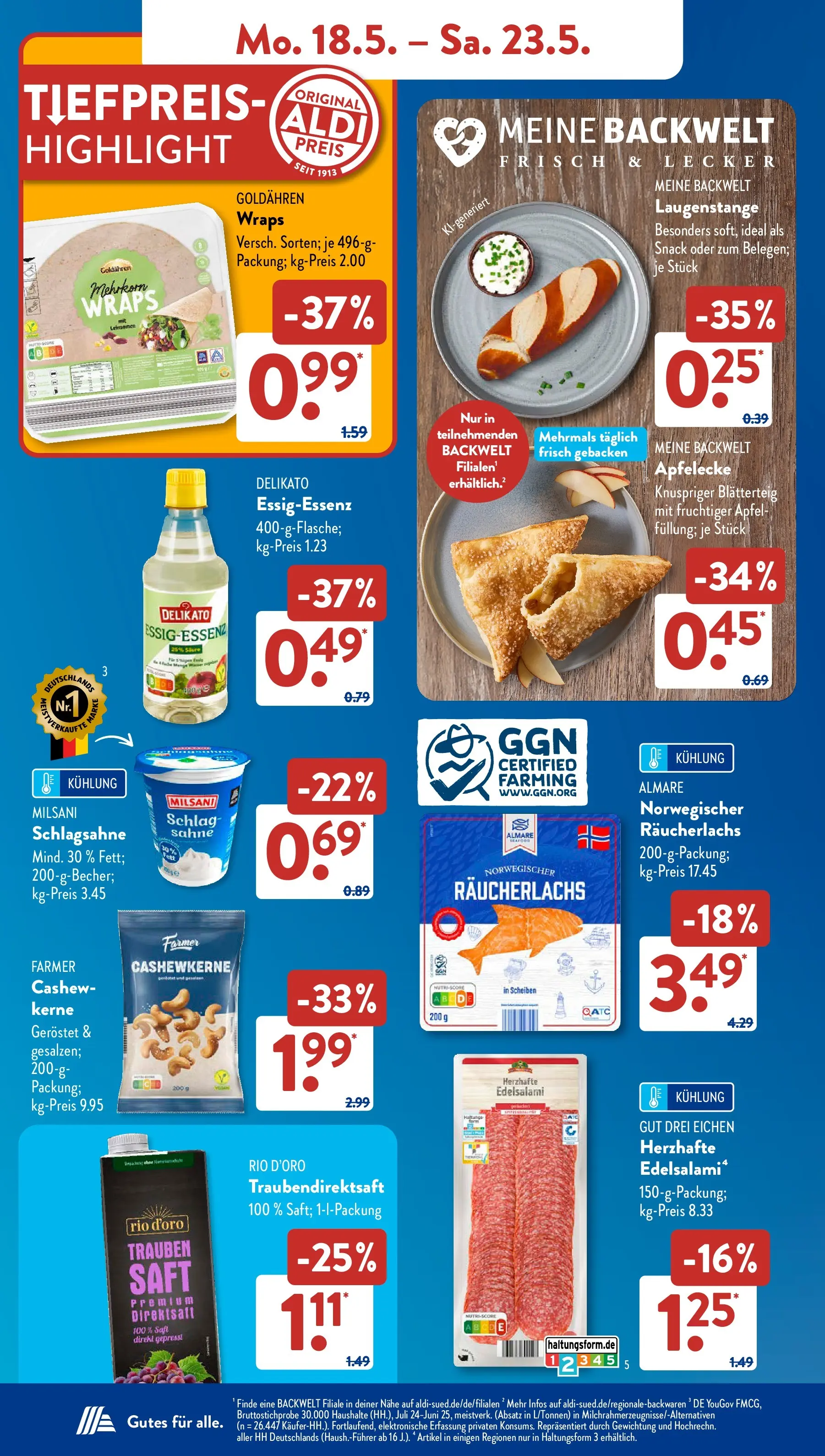 Aldi Süd - Aldi Süd: Wochenangebote (ab 17.05.2026) zum Blättern | Seite: 7 | Produkte: Schlagsahne, Trauben, Äpfel, Räucherlachs