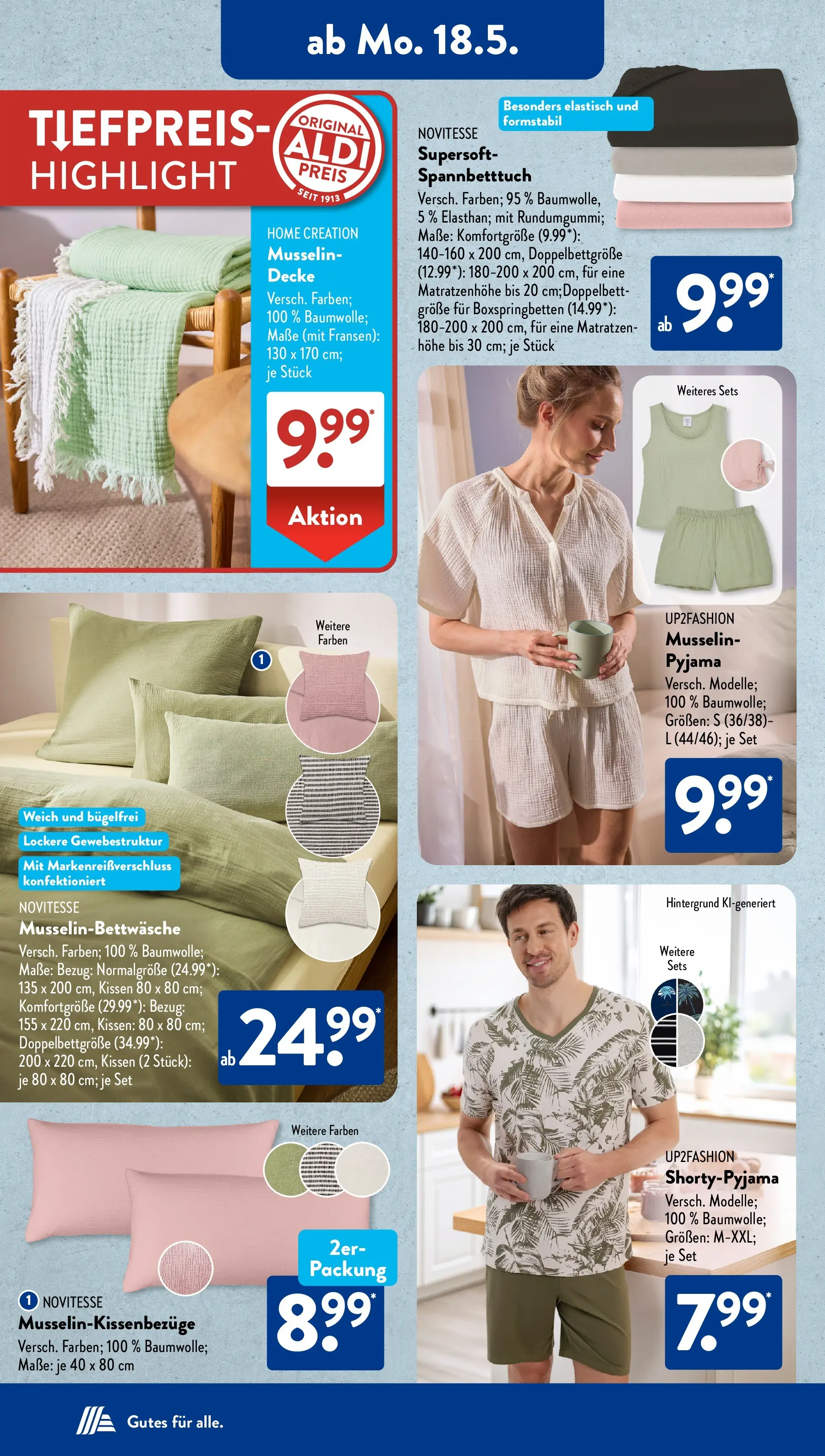 Aldi Süd - Aldi Süd: Wochenangebote (ab 17.05.2026) zum Blättern | Seite: 9 | Produkte: Kissen, Decke, Pyjama, Home creation