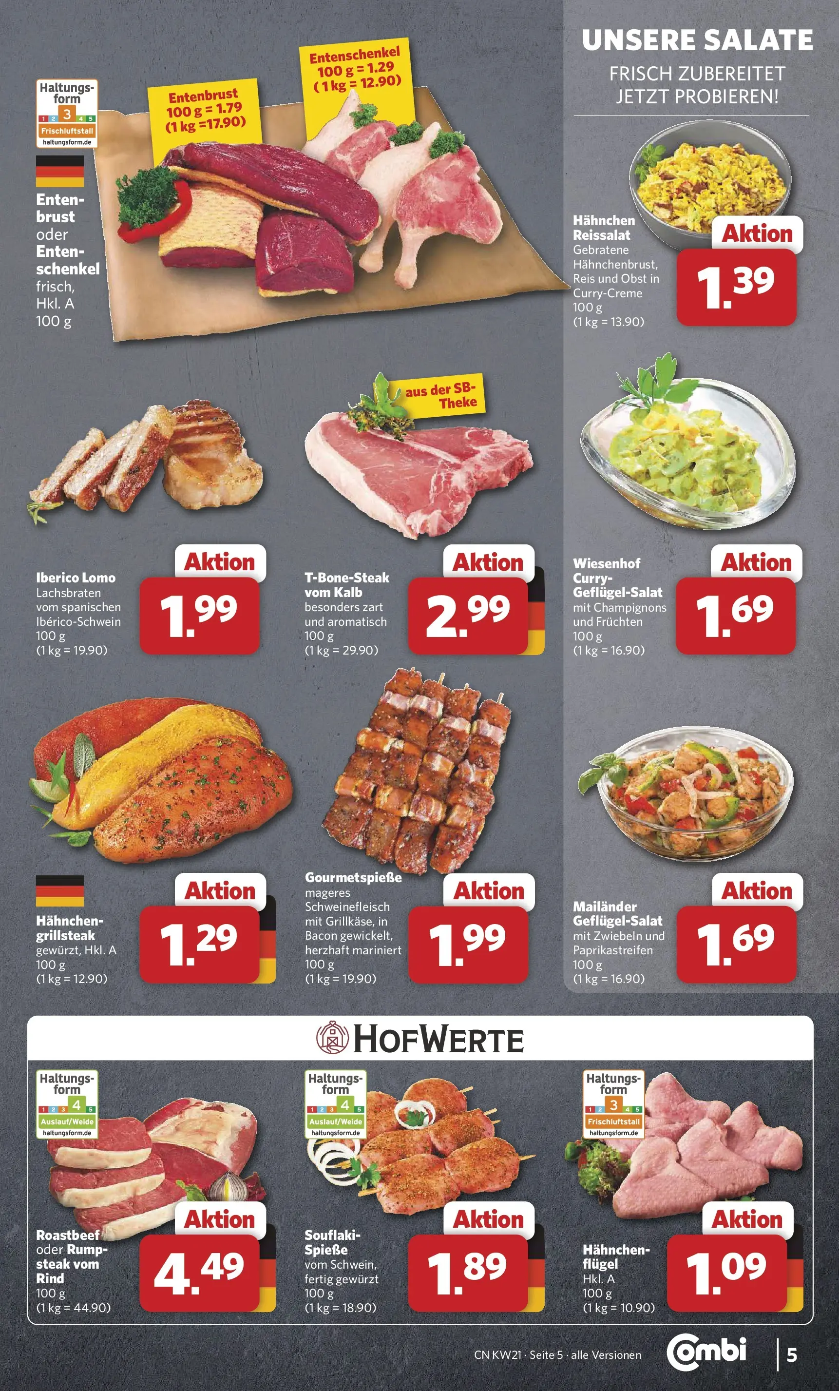 Combi - Unsere Combi Wochenangebote (ab 18.05.2026) zum Blättern | Seite: 5 | Produkte: Hahnchen, Theke, Roastbeef, Champignons