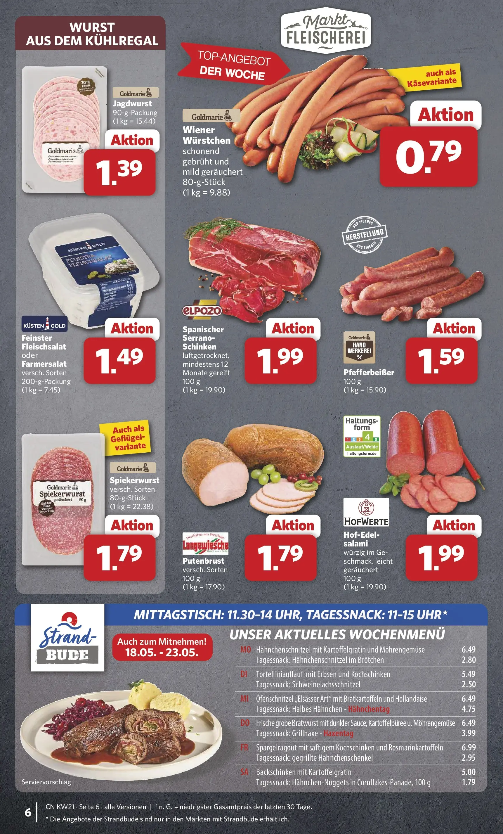 Combi - Unsere Combi Wochenangebote (ab 18.05.2026) zum Blättern | Seite: 6 | Produkte: Hahnchen, Hahnchenschenkel, Wurst, Salami