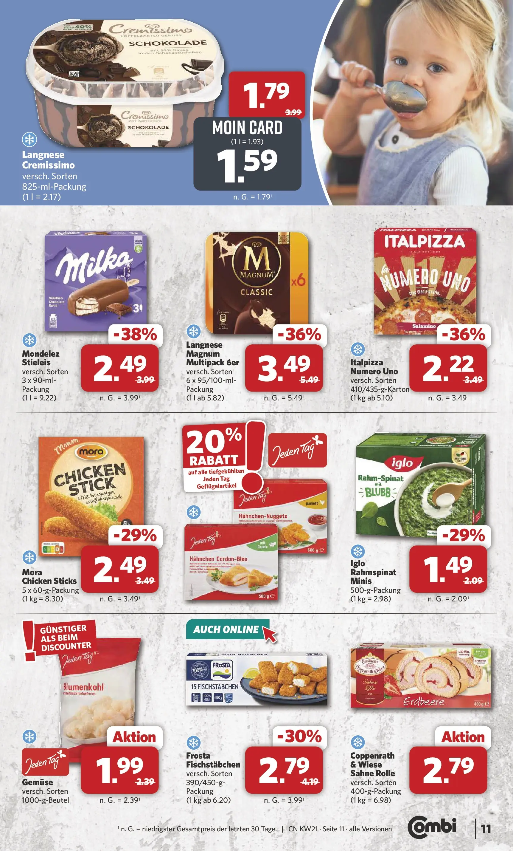 Combi - Unsere Combi Wochenangebote (ab 18.05.2026) zum Blättern | Seite: 13 | Produkte: Schokolade, Milka, Blumenkohl, Sahne