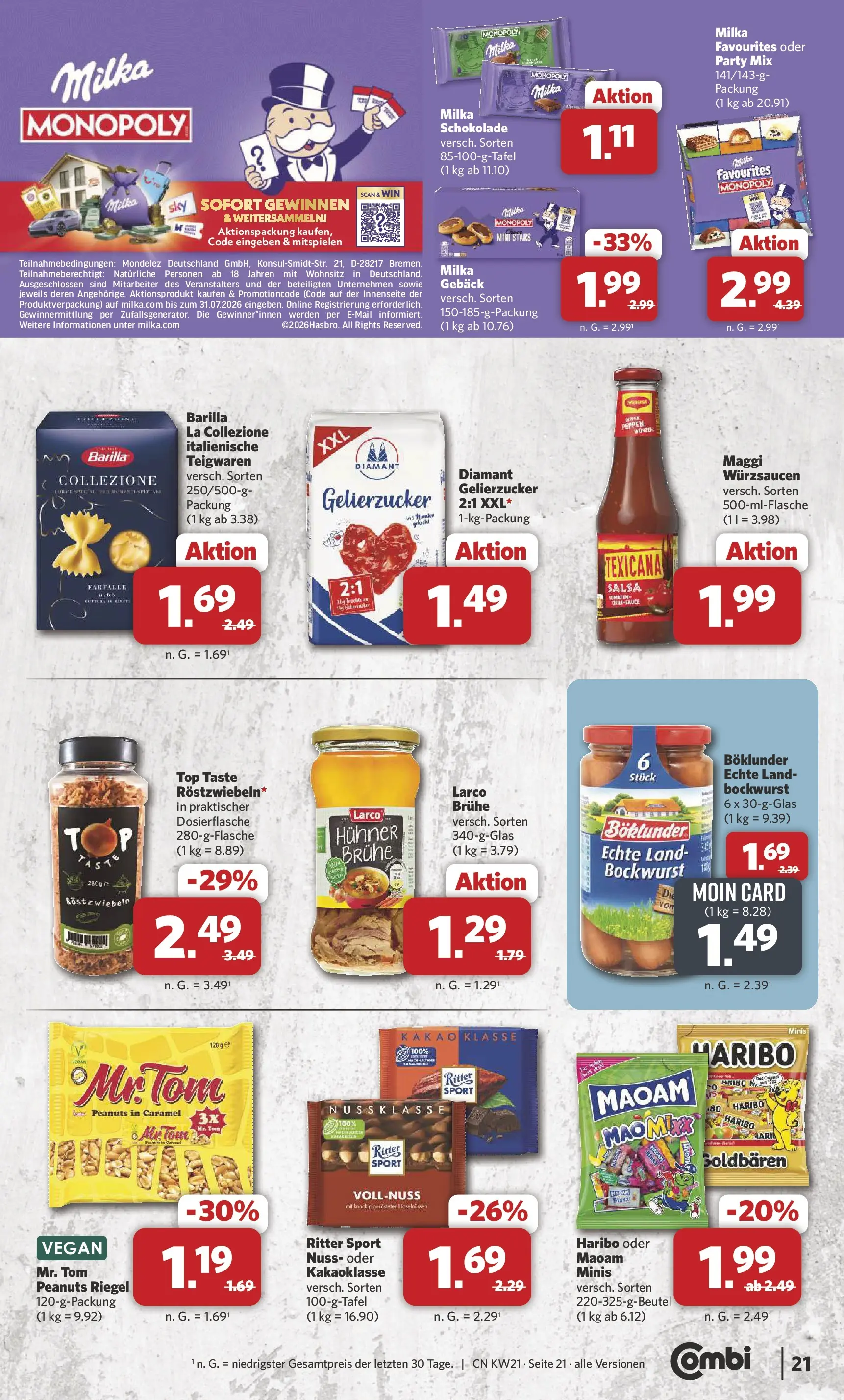 Combi - Unsere Combi Wochenangebote (ab 18.05.2026) zum Blättern | Seite: 23 | Produkte: Haribo, Barilla, Schokolade, Ritter sport