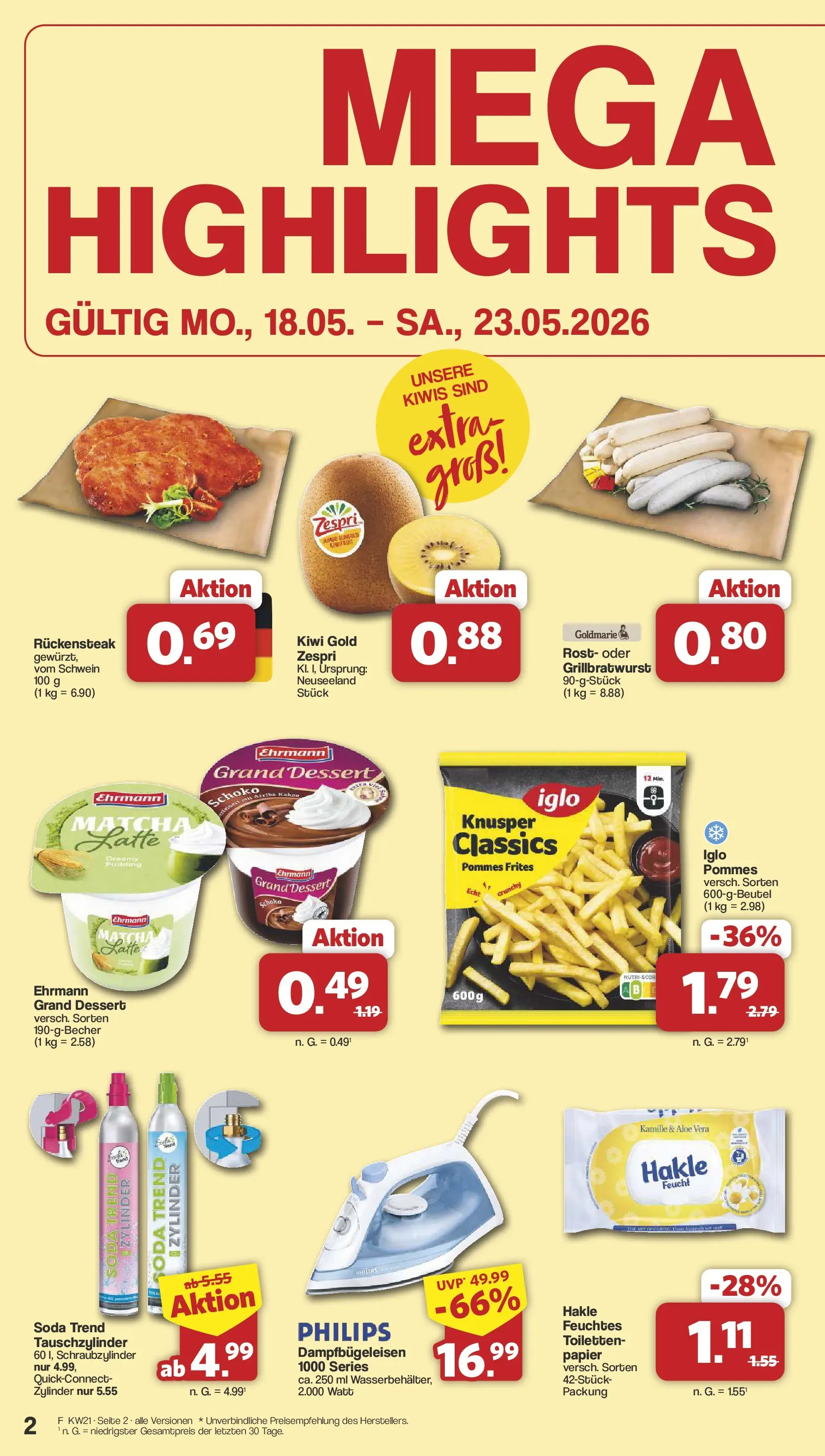 Famila Nordwest  Wochenangebote (ab 18.05.2026) zum Blättern | Seite: 2 | Produkte: Ehrmann grand dessert, Iglo, Pommes frites, Pudding