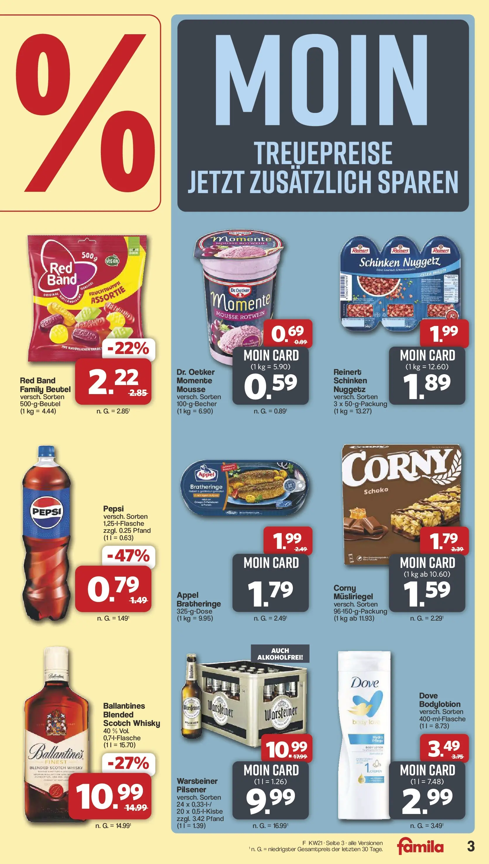 Famila Nordwest  Wochenangebote (ab 18.05.2026) zum Blättern | Seite: 3 | Produkte: Whisky, Rotwein, Warsteiner, Pepsi