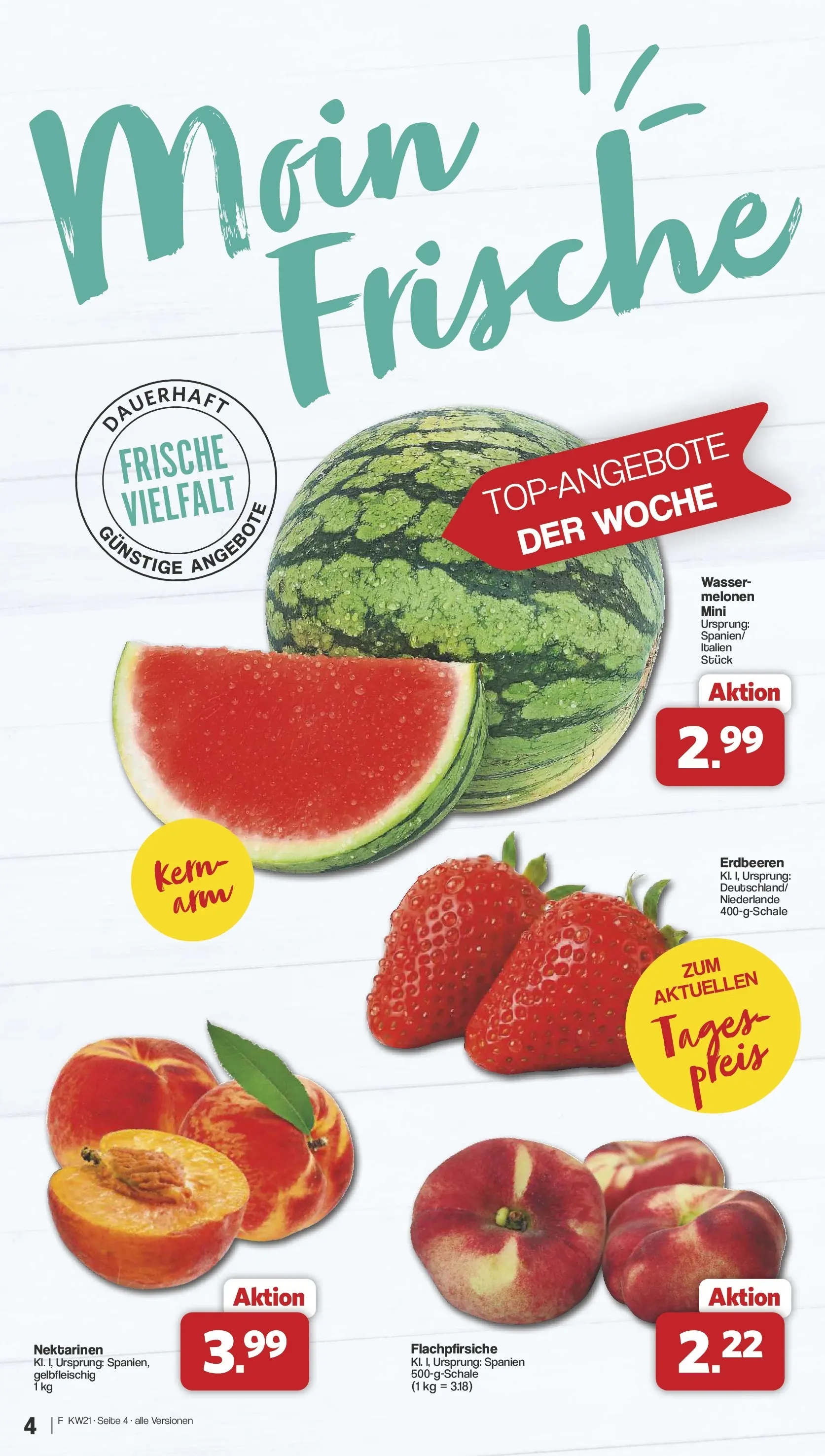 Famila Nordwest  Wochenangebote (ab 18.05.2026) zum Blättern | Seite: 4 | Produkte: Nektarinen, Wasser, Erdbeeren