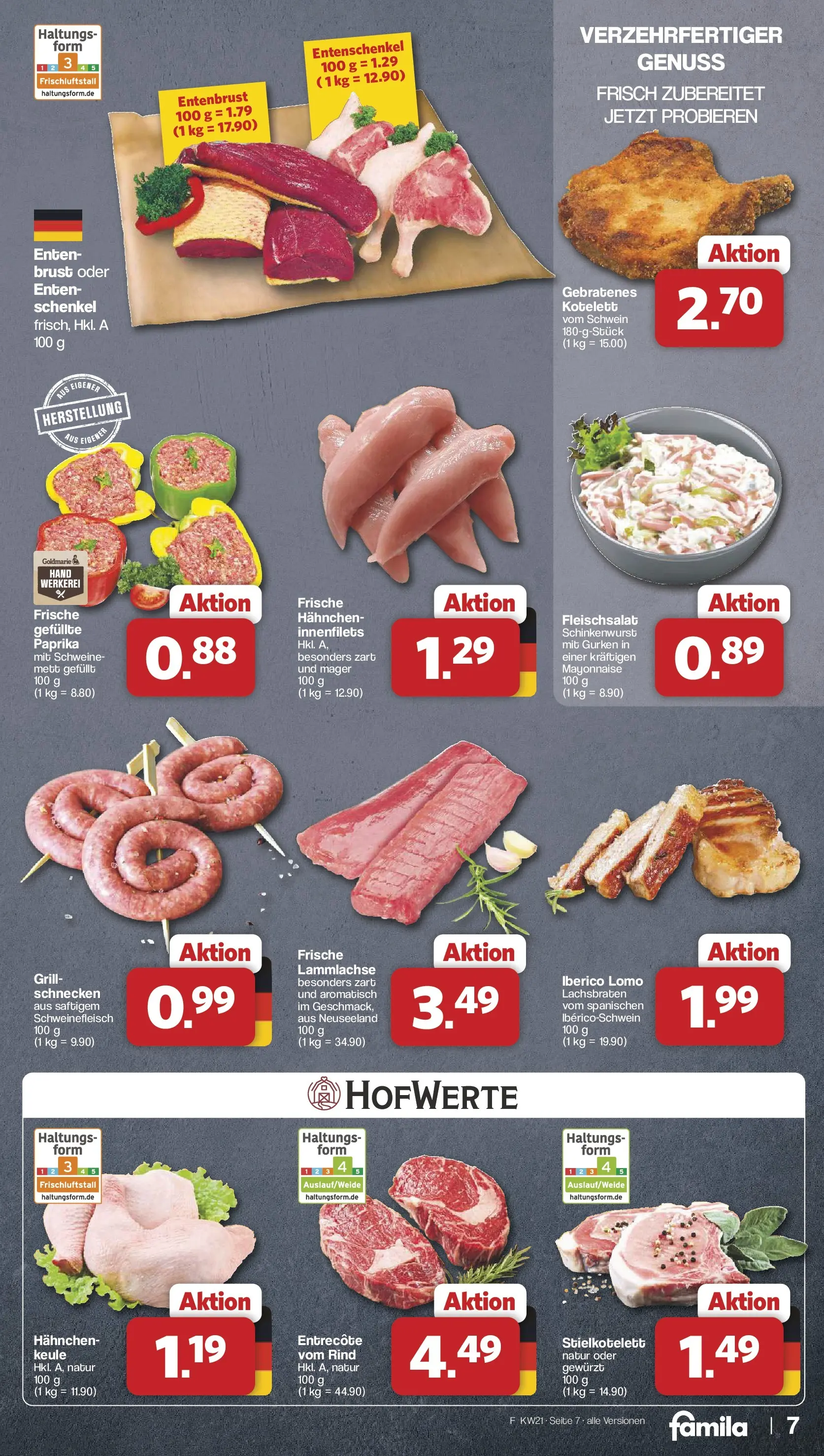 Famila Nordwest  Wochenangebote (ab 18.05.2026) zum Blättern | Seite: 7 | Produkte: Grill, Entrecote, Paprika, Schweinefleisch
