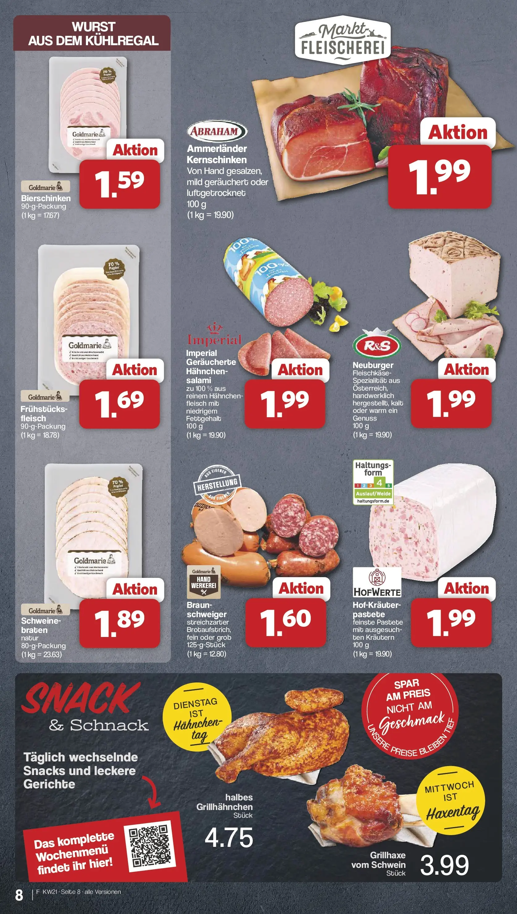 Famila Nordwest  Wochenangebote (ab 18.05.2026) zum Blättern | Seite: 8 | Produkte: Hahnchen, Wurst, Salami, Fleisch