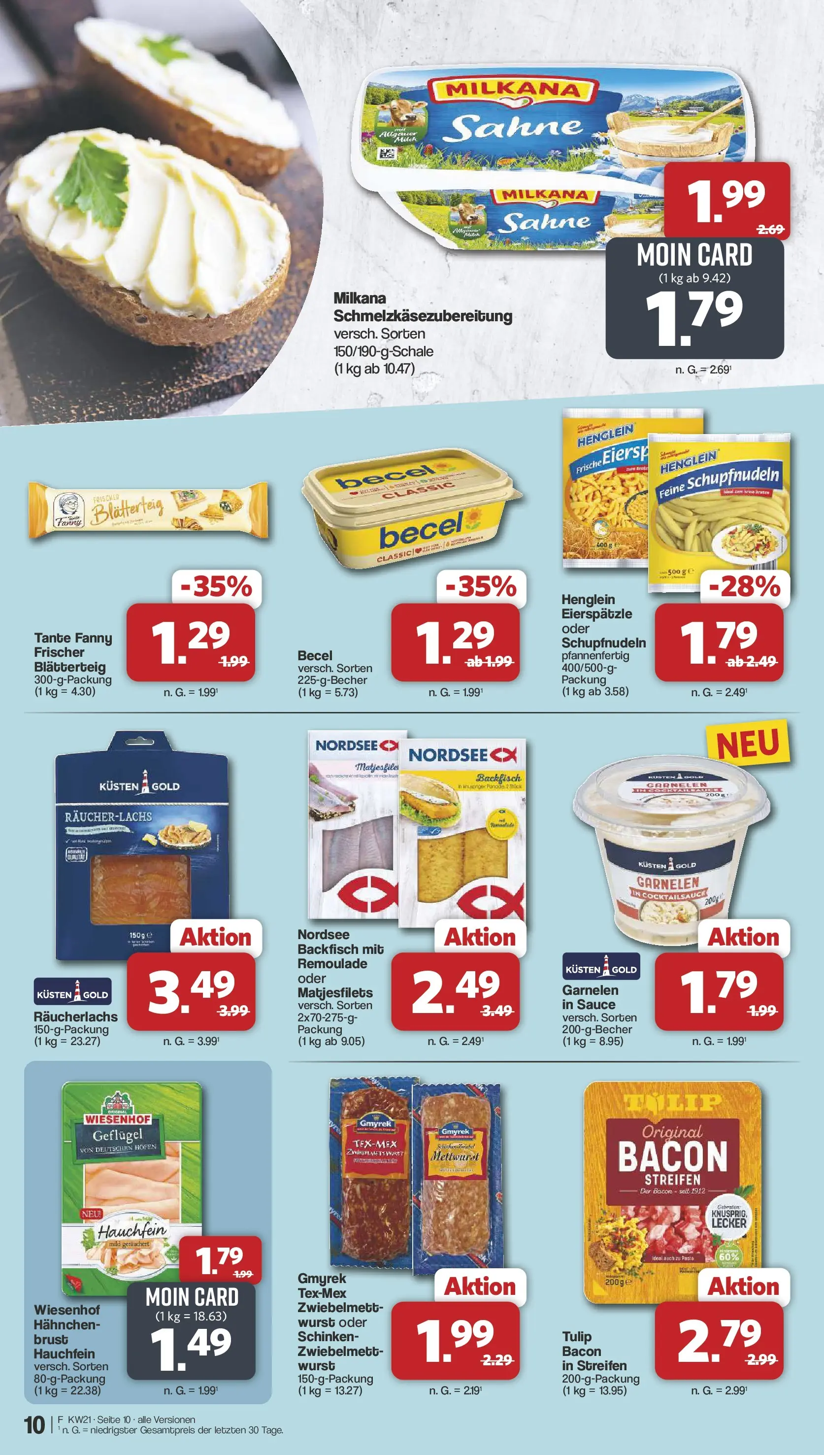 Famila Nordwest  Wochenangebote (ab 18.05.2026) zum Blättern | Seite: 10 | Produkte: Milkana, Garnelen, Pasta, Schinken