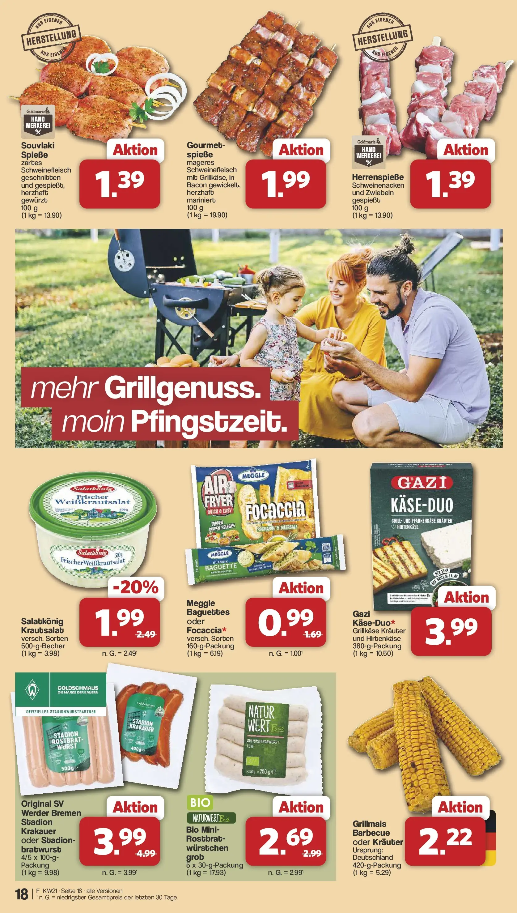 Famila Nordwest  Wochenangebote (ab 18.05.2026) zum Blättern | Seite: 18 | Produkte: Grill, Schweinenacken, Baguette, Zwiebeln