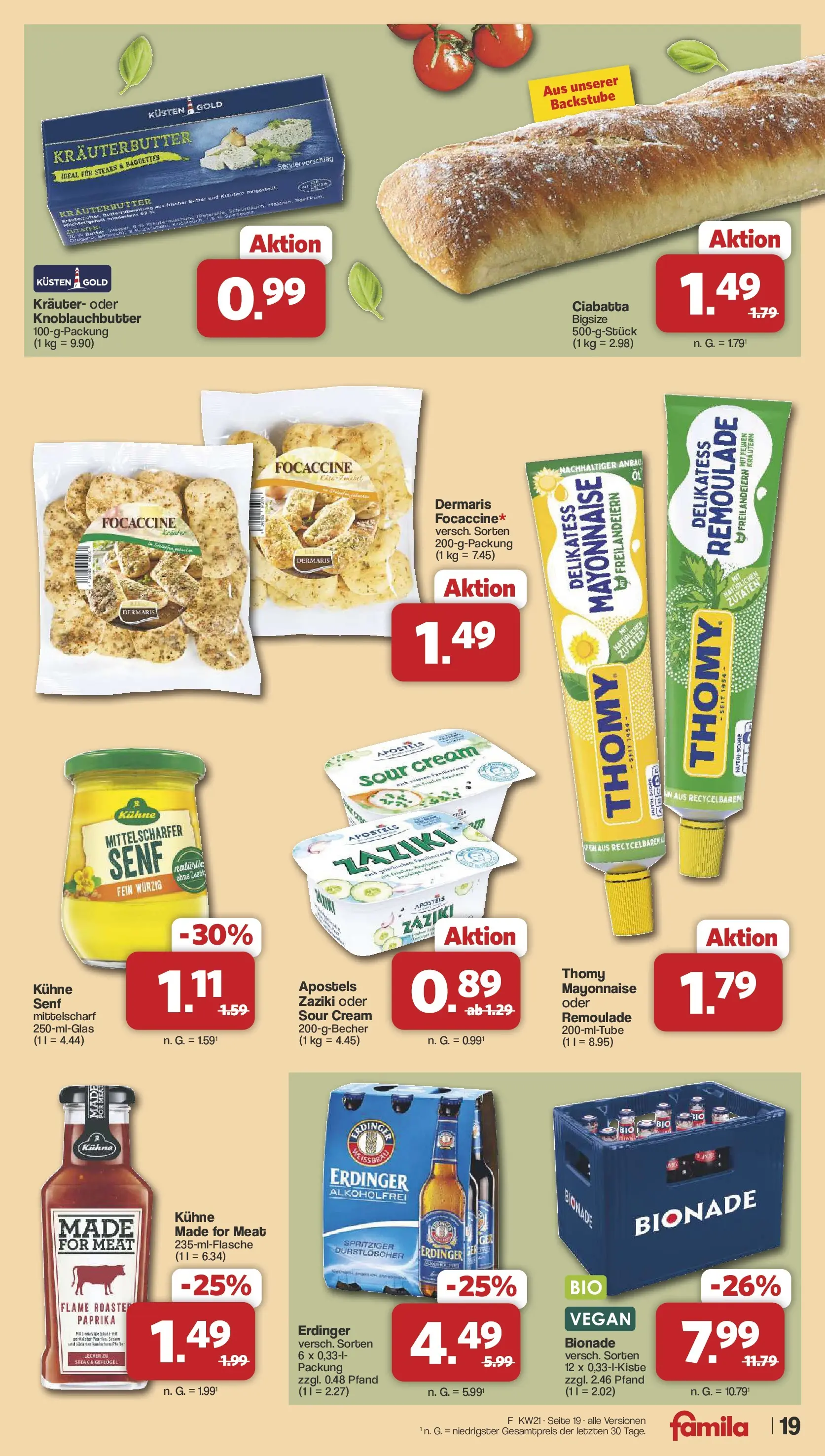 Famila Nordwest  Wochenangebote (ab 18.05.2026) zum Blättern | Seite: 19 | Produkte: Erdinger, Butter, Paprika, Mayonnaise