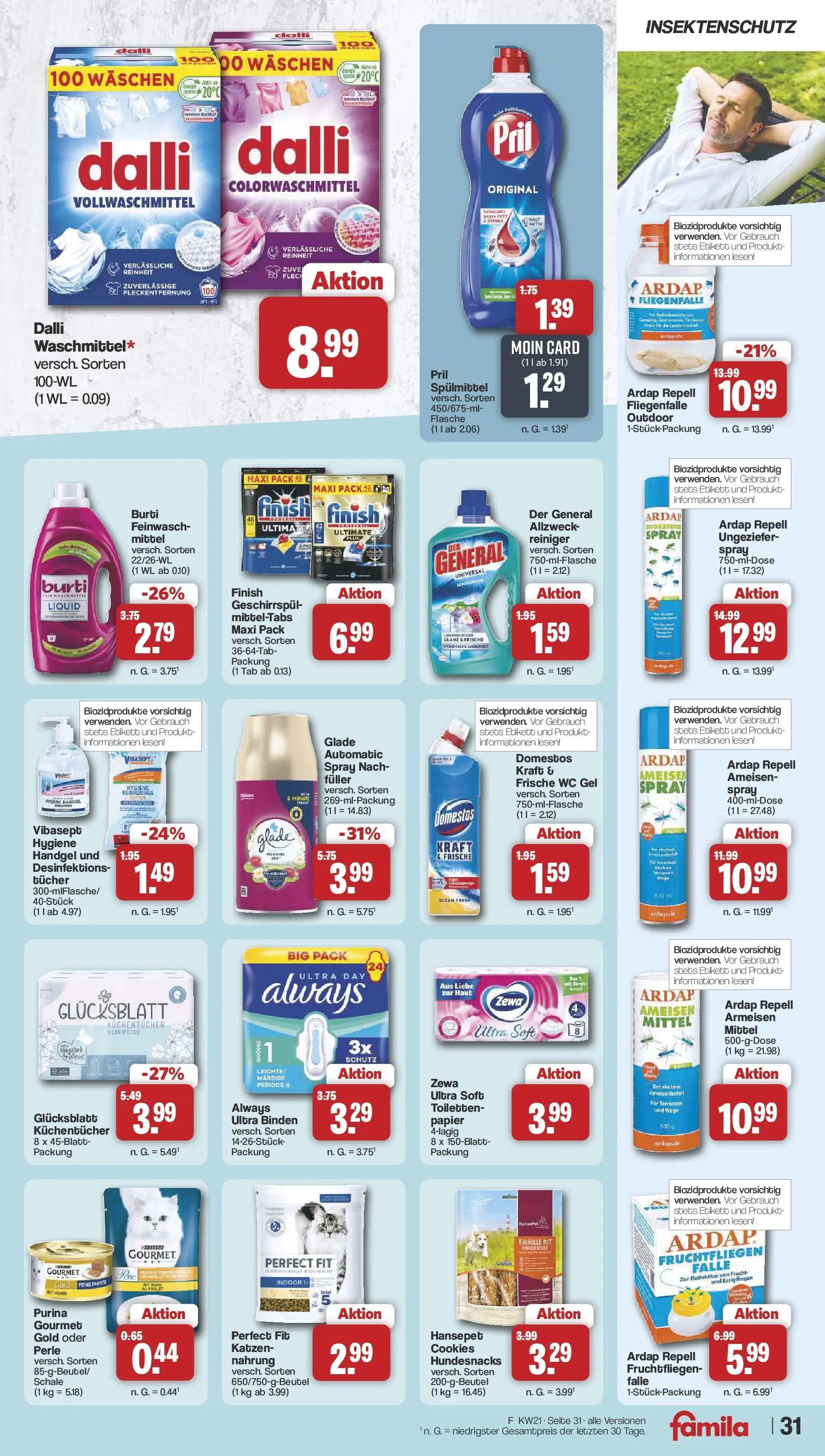 Famila Nordwest  Wochenangebote (ab 18.05.2026) zum Blättern | Seite: 31 | Produkte: Zewa, Finish, Waschmittel, Pril