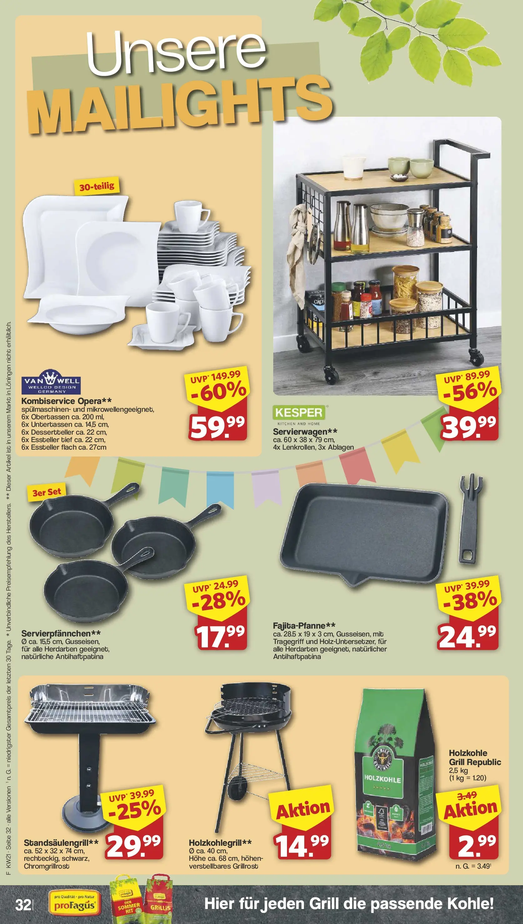 Famila Nordwest  Wochenangebote (ab 18.05.2026) zum Blättern | Seite: 32 | Produkte: Grill, Servierwagen